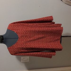 Cute red top with whit hearts